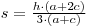 $ s = \frac{h \cdot (a + 2 c)}{3 \cdot (a + c)} $