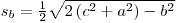 sqrt(2*(c*c+a*a)-b*b)/2