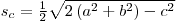 sqrt(2*(a*a+b*b)-c*c)/2