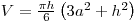 V=pi*h/6*(3*a^2+h^2)